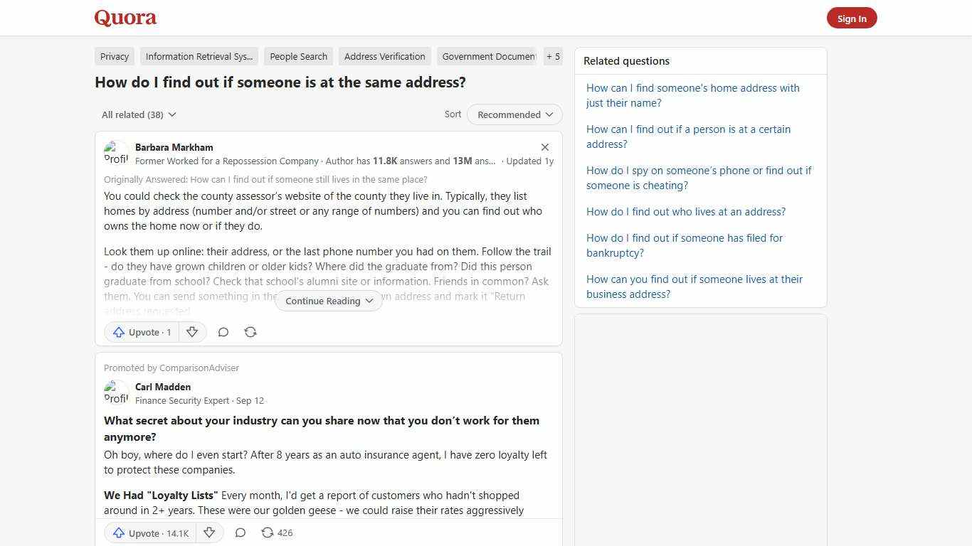How to find out if someone is at the same address - Quora